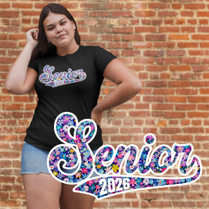Senior Class of 2026 Floral T-Shirt Plus Size T-Shirt