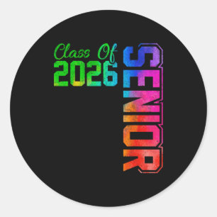 Senior class of 2026 graduate high school classic round sticker