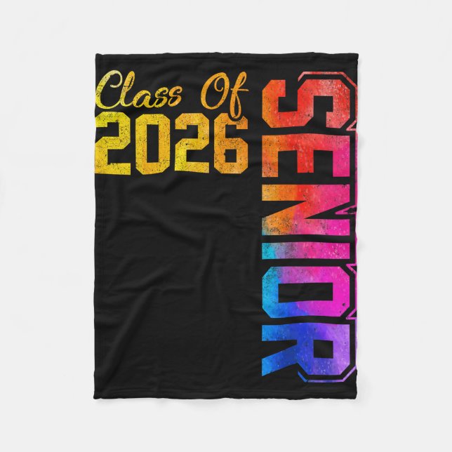 Senior class of 2026 graduate high school fleece blanket (Front)