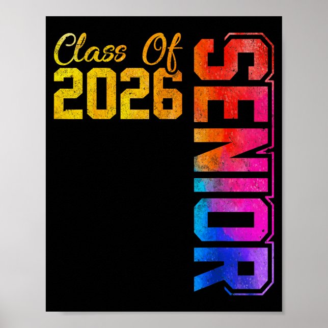 Senior class of 2026 graduate high school poster (Front)