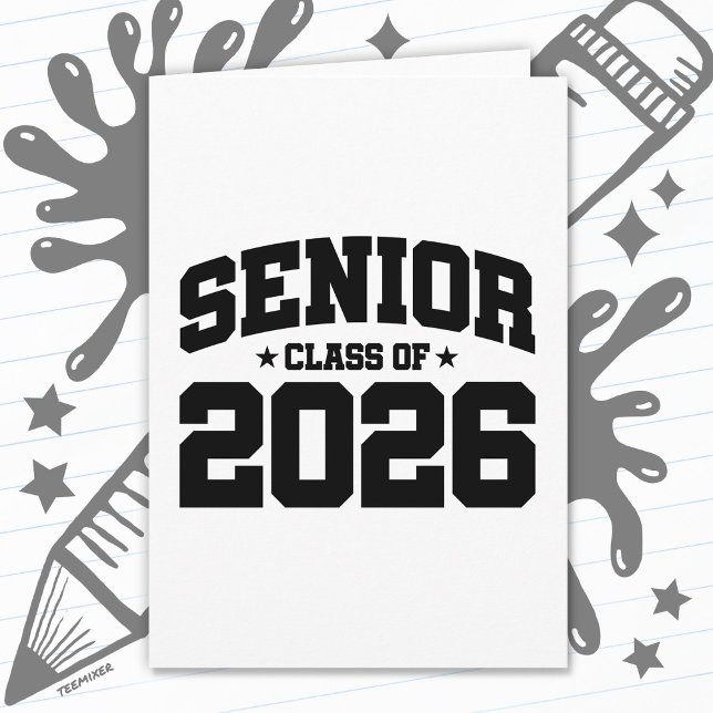 Senior Class of 2026 Graduation Bold Typography Card (Creator Uploaded)