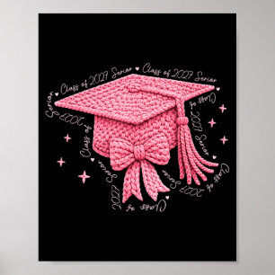 Senior class of 2026 graduation coquette bow yarn poster