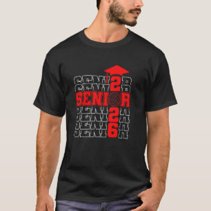 Senior Class Of 2026 Graduation Red Volleyball Pla T-Shirt