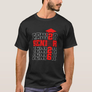 Senior Class Of 2026 Graduation Red Volleyball Pla T-Shirt