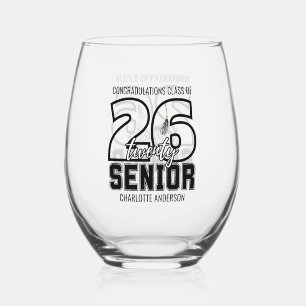 Senior Class of 2026 Graduation Tassel  Stemless Wine Glass