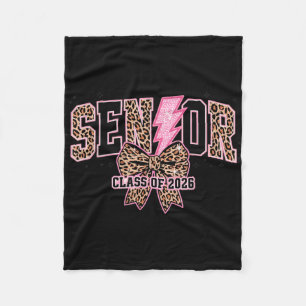 Senior class of 2026 leopard print graduation girl fleece blanket