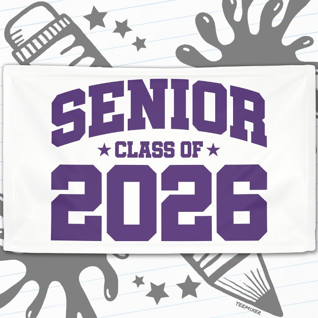 Senior Class of 2026 Purple Varsity Graduation Banner (Creator Uploaded)