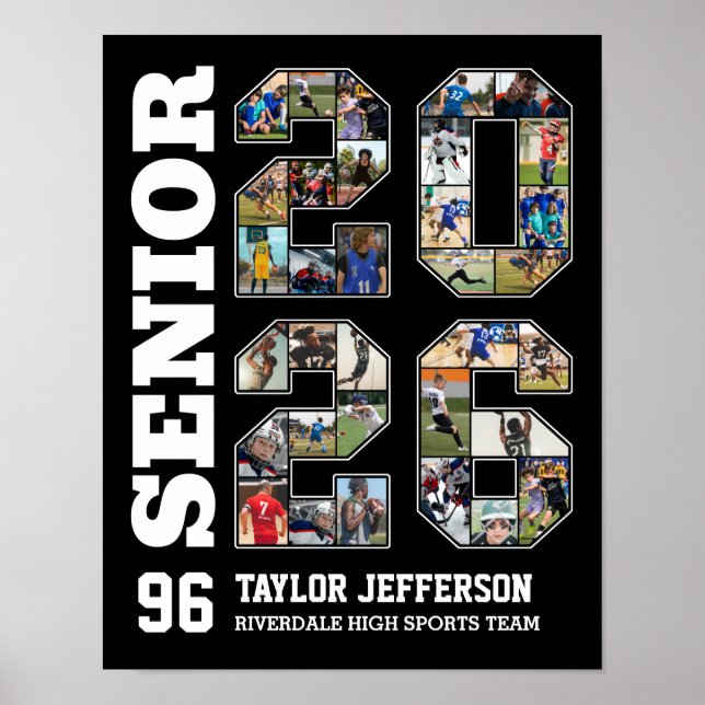 Senior Class of 2026 Sports Team Photo Collage Poster (Front)
