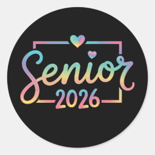 Senior Class Of 2026 Tie Dye Graduation 26 Grad Classic Round Sticker
