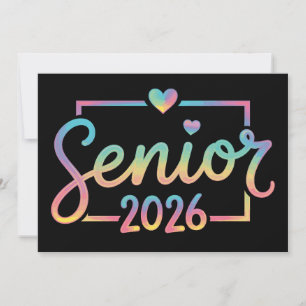 Senior Class Of 2026 Tie Dye Graduation 26 Grad Invitation