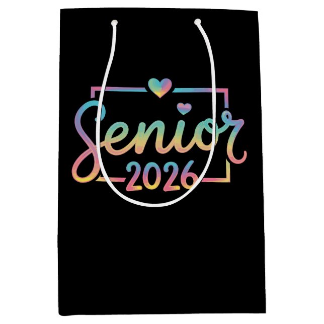 Senior Class Of 2026 Tie Dye Graduation 26 Grad Medium Gift Bag (Front)
