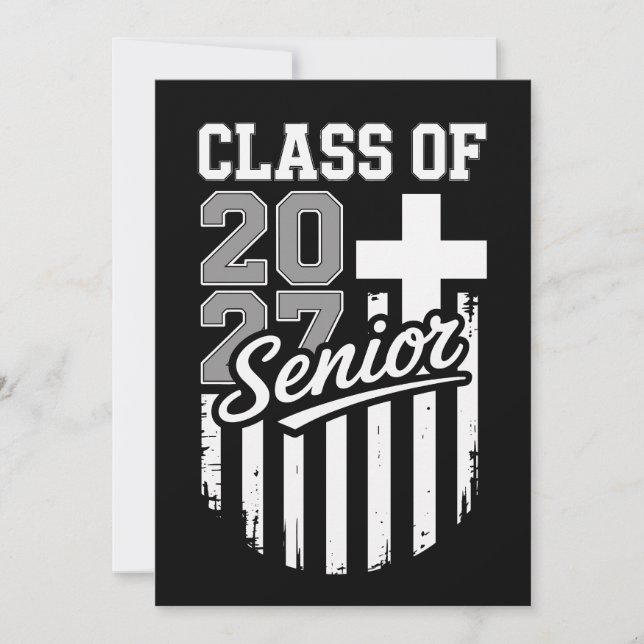 Senior Class Of 2027 Christian American Flag Grad Invitation (Front)