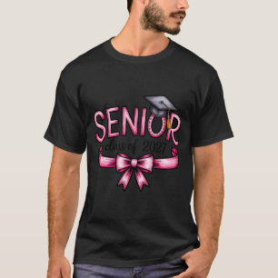 Senior class of 2027 coquette pink bow graduation T-Shirt