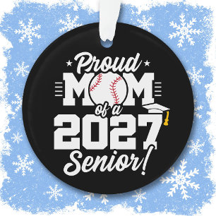 Senior Class of 2027 Graduate Baseball Proud Mom Ornament