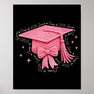 Senior class of 2027 graduation coquette bow yarn poster