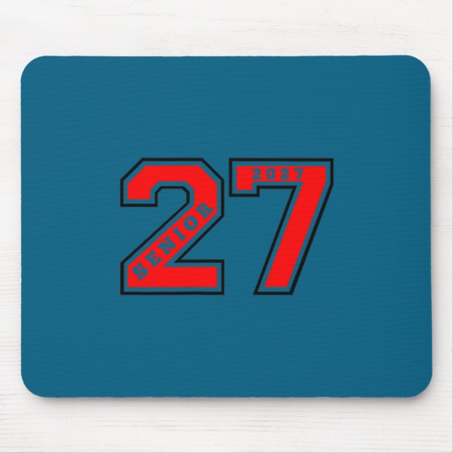 Senior class of 2027 red senior 27 left chest gift mouse pad (Front)