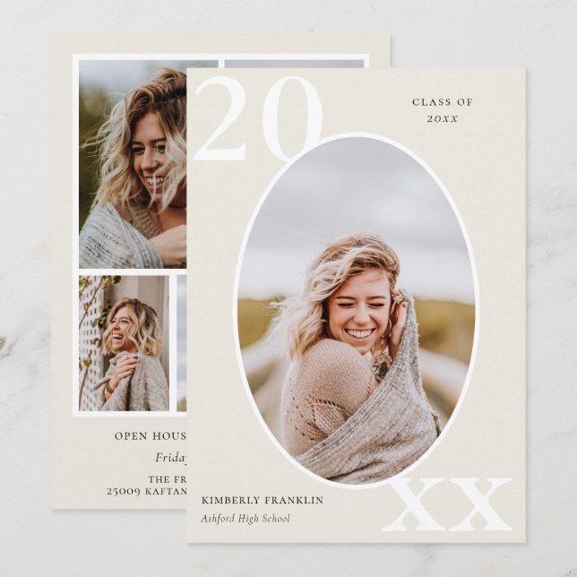 Senior Class Rounded Photo Frame Graduation  (Front/Back)