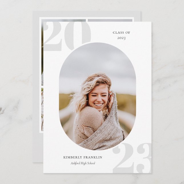 Senior Class Rounded Photo Frame Graduation  (Front/Back)