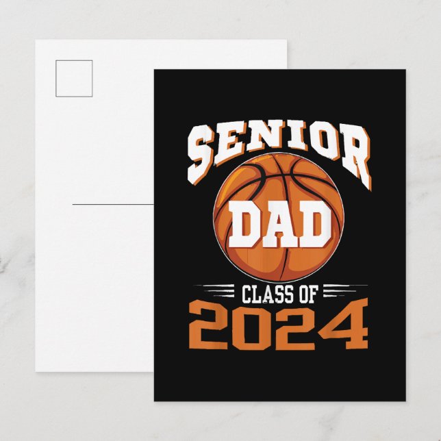 Senior Dad Class of 2024 Invitation Postcard (Front/Back)