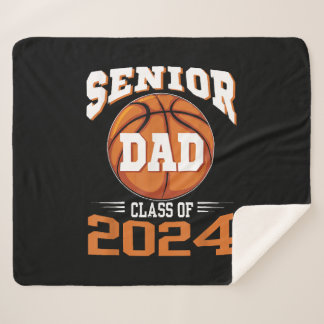 Senior Dad Class of 2024 Sherpa Blanket