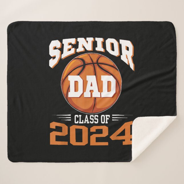 Senior Dad Class of 2024 Sherpa Blanket (Front (Horizontal))