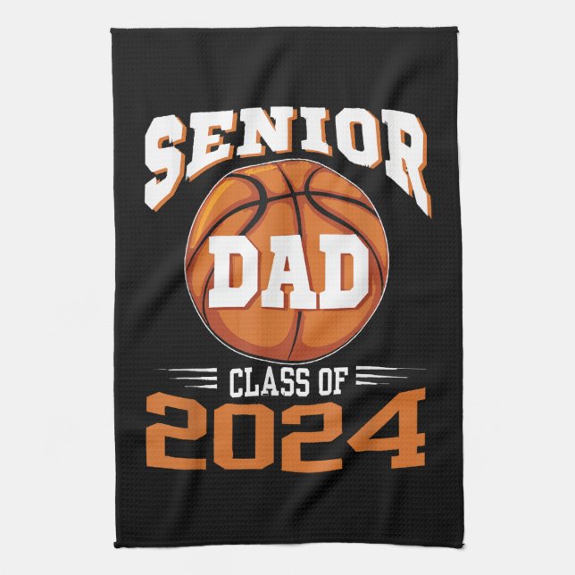 Senior Dad Class of 2024 Tea Towel (Vertical)