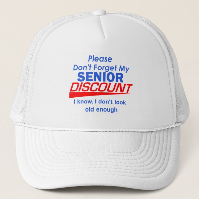 SENIOR DISCOUNT Hat (Front)