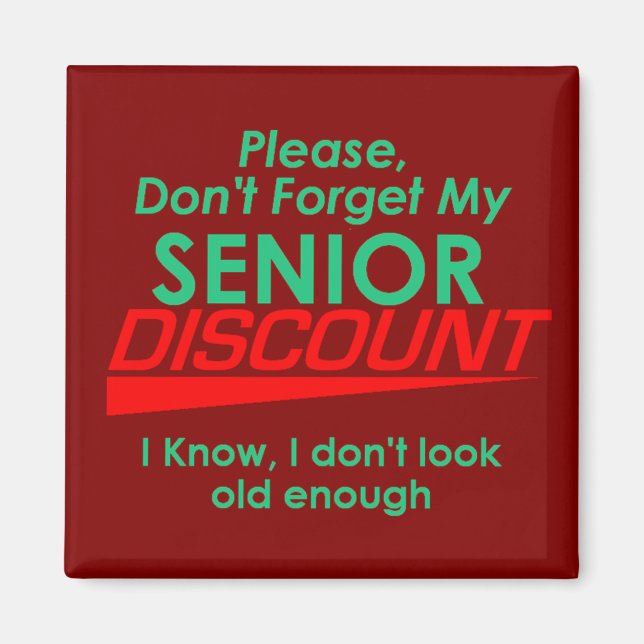 SENIOR DISCOUNT Magnet (Front)