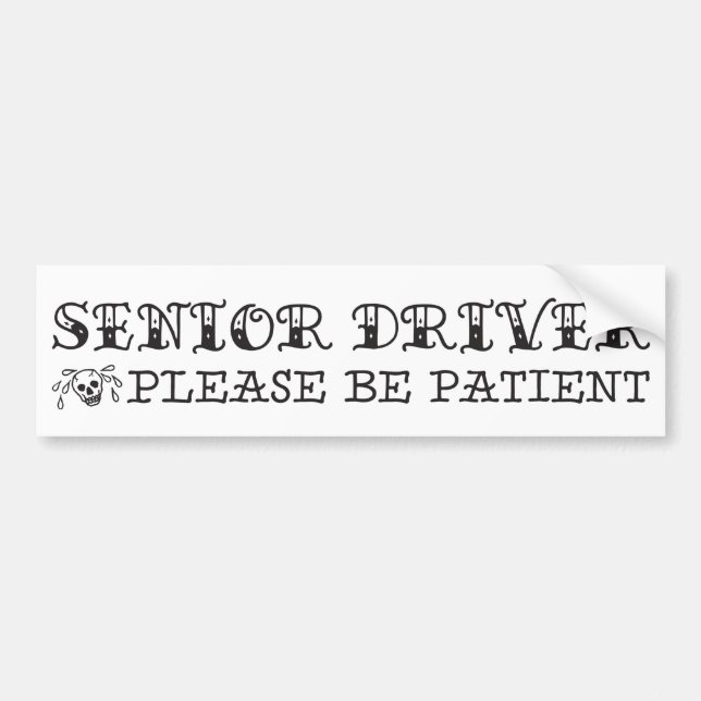 Senior Driver Bumper Sticker (Front)