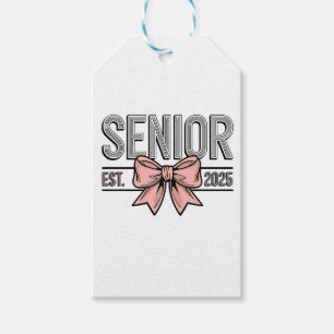 Senior Est 2025 Bow Coquette Graduation  Gift Tags