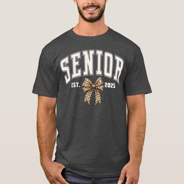 Senior Est 2025 Class of 2025 Leopard Senior 2025  T-Shirt (Front)