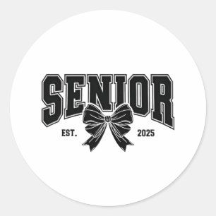 Senior Est 2025 Graduation Student Vintage  Classic Round Sticker