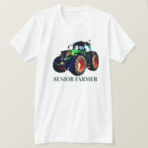 "Senior Farmer" and Green Tractor T-Shirt
