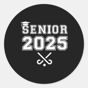 Senior Field Hockey Cl Of 2025 Graduation School G Classic Round Sticker