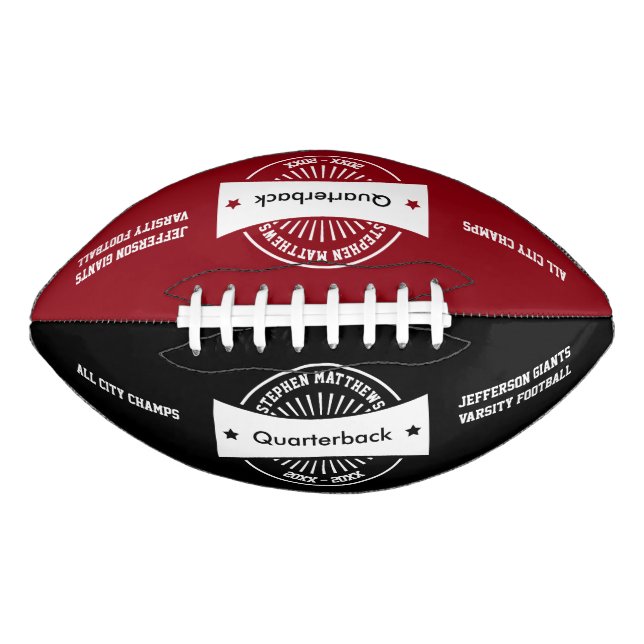 Senior Football Award Memento White Badge (Front)