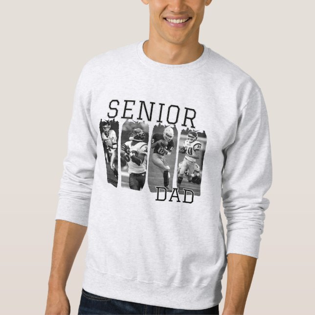 Senior Football Dad Custom Picture Brushstroke Sweatshirt (Front)