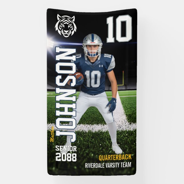 Senior Football Homecoming Game Custom Player Banner (Vertical)