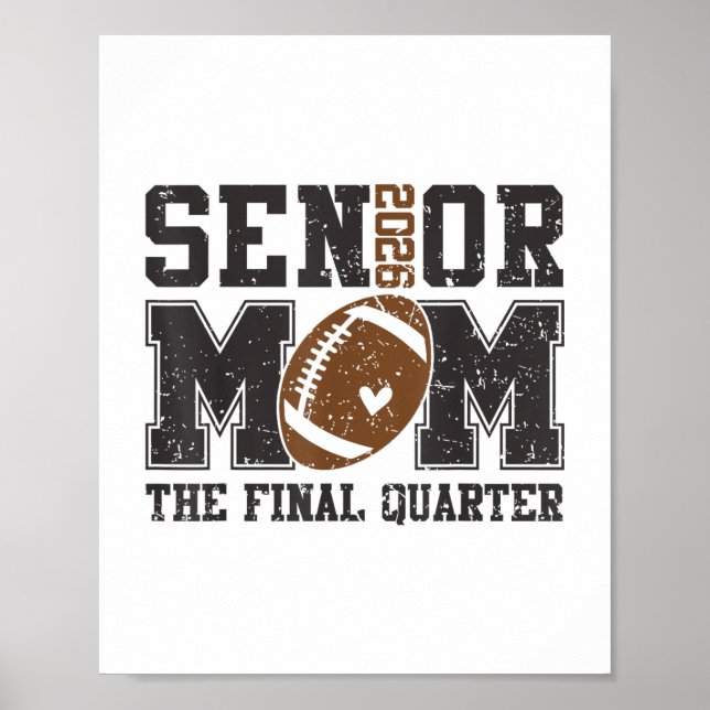 Senior Football Mum Football Mama Game Day Cl Of 2 Poster (Front)