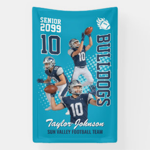Senior Football Player Custom Photo Collage Sports Banner