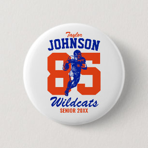 Senior Football Team High School Sports Game Day 6 Cm Round Badge