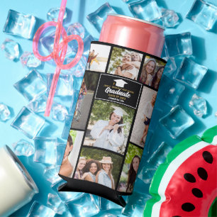 Senior Friends Photo Collage 2023 Graduation Party Seltzer Can Cooler