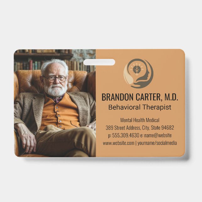 Senior Gentleman | Therapist ID Badge (Front)
