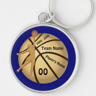 Senior Gift Ideas for Basketball Your TEXT, COLORS Key Ring