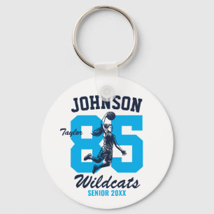 Senior Girl Basketball Player School Sports Team Key Ring