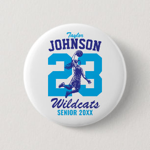 Senior Girl Basketball Team School Sports Player 6 Cm Round Badge