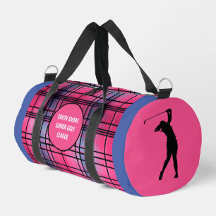 Senior Golfer "Autumn Gold" Plaid Duffle Bag