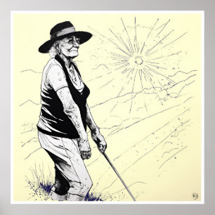 Senior Golfer - Golf Art Print