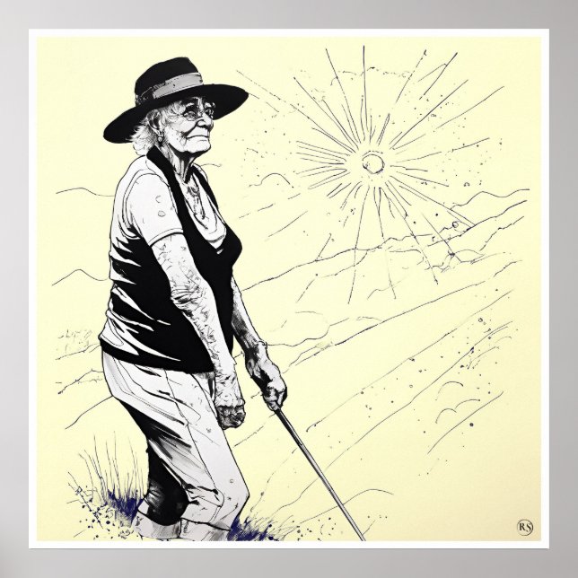 Senior Golfer - Golf Art Print (Front)