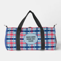 Senior Golfer Men/Women Duffel Bag Red Blue Plaid 