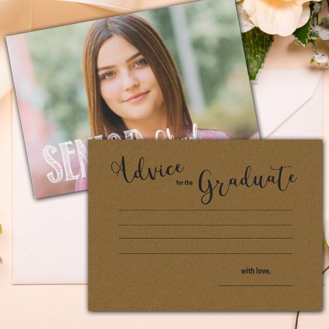Senior Grad Photo Graduation Party Advice Card (Senior Grad Class of 2025 Photo Graduation Party Advice Card)